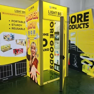 Modular Light Box Exhibition Booth with Storage Room Custom Trade Show Display Booth