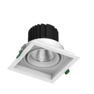 Modular Replaceable Square Recessed Grille Spotlight for Commercial Store Embedded Ceiling Accent Light
