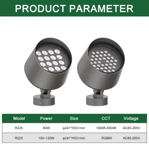 Most Popular AC220V 36W 48W 60W 100W RGB LED Cricket Stump Lamp Remote Control IP67 Waterproof High Lumen Landscape Outdoor