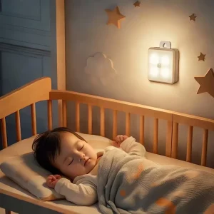 Motion Detector Square Moon Cabinet Light Dimmable Staircase Lighting Hallway Light Rechargeable Children’s Room LED