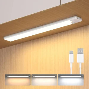 Motion Sensor Cabinet Light USB Rechargeable Wardrobe Light Home LED Under Cabinet Light Strip Lamp for Kitchen 3CCT Dimmable