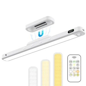 Motion Sensor LED Light Bar USB-C Rechargeable 3W 5W Remote Button Control Color Adjustable for Cabinet Desk Closet