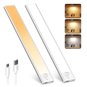 Motion Sensor Under Cabinet Light 10cm USB Rechargeable Battery Operated Wireless Magnetic Dimmable LED Closet Light