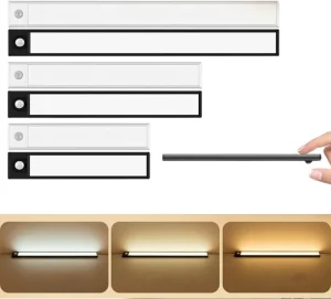Motion Sensor Under Cabinet Lights 40 LED USB Rechargeable Battery Operated LED Closet Light Wireless Magnetic Dimmable