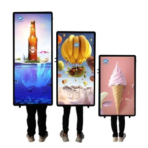 Movable Backpack Billboard LED Digital Advertising Backpack Board Light Box Hanging Installation Waterproof Long Lasting Battery