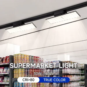 Multi Angle Adjustable LED Track Line Light 30W 60W Linear Rail Lighting Fixture for Supermarket Clothing Store Retail Shop