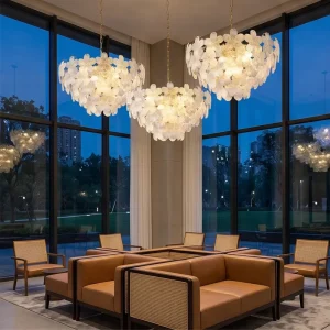 Multi Color Flower Glass Pendant Lighting Decorative Modern Chandelier for Restaurant Cafe Homestay Project