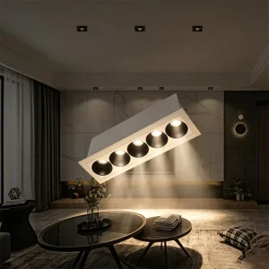 Multi Head Slim Linear Gimble Grille Spotlight for Hotel Lobby Corridor Even Balanced Warm Continuous Wall Ambient Ceiling Light