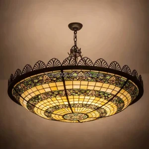 Multi Large Size Stained Glass Pendant Lamp and Chandelier Light for Hotel Villa and K TV