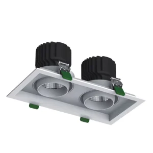Multi Store Chain Refit Square Gimble Recessed Embedded Grille Ceiling Light Rotatable Spotlight
