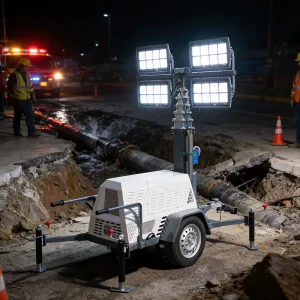 Multifunction LED Tower Light Portable 4000 Watt Light Tower