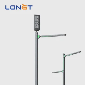 Multifunctional Smart Solar LED Street Light IP66 Waterproof Aluminum Housing with Integrated Lamp Pole Outdoor