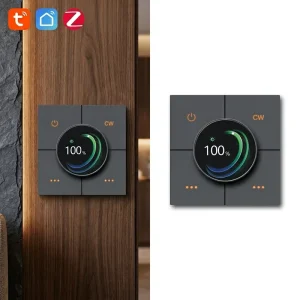 Multifunctional Smart Switch Panel 1.28 Inch Display Tuya Zigbee EU Standard 86x86mm for Hospitality Hotel Projects