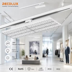 Multiple Beam Angle LED Track Panel Light 60 90 25 Double and 120 Degree Linear Track Lighting for Commercial Spaces