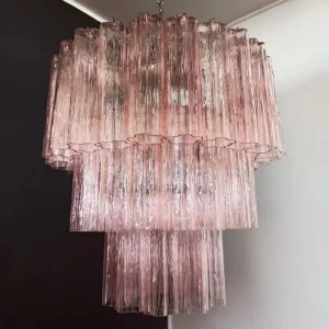 Murano Pink Glass Chandelier Modern Round Ceiling Pendant Lights for Home Dining Room Living Room Restaurant Decoration