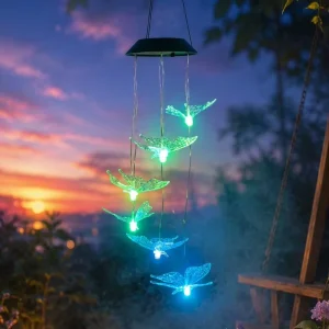 N Concept Colorful Copper IP44 String Lights LED Solar Panel Green Eco Friendly Solar Lamp Garden Decoration Butterfly