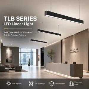 N TLB 3FT 37W 4810lm LED Linear Pendant Light 130lm W CCT Selectable for Office Lobby Projects