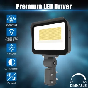 NGT Industrial 100W 80W 35W High Bright LED Outdoor Flood Light IP65 Aluminum Housing Dimmable 5 Year Warranty 3000K 5000K