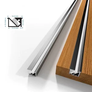 Narrow Recessed LED Aluminum Profile Cabinet Shelf 45 Degree Oblique Glowing Hidden Linear Channel Silicone Cover Strip Lamp