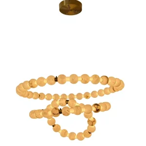 Natural Alabaster Pendant Light Living Room Dining Room Modern Rosary Style Copper Spanish Marble LED Warm Light Chandelier
