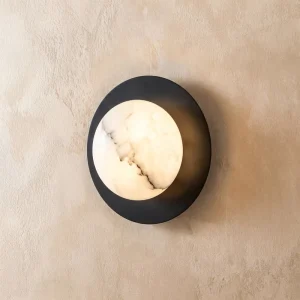 Natural Alabaster Round Wall Lamp Modern Minimalist LED Wall Light for Living Room Hotel Villa Bar Bedside Home Decor