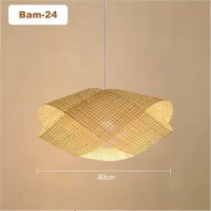 Natural Handmade Rattan Hanging Light Chandelier Factory Bamboo Woven Pendant Light