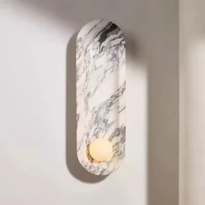 Natural Marble Wall Lamp Nordic Light Luxury Minimalist Living Room Bedroom Corridor Hallway Background Wall Glass Wall Lamp
