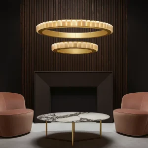 Natural Spanish Mystic Alabaster Pendant Light for Living Room Modern Round Alabaster Chandelier