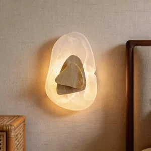 Natural Travertine Wall Lamp Modern LED Stone Wall Sconce Luxury Hotel Bedroom Decorative Lighting