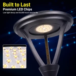 New Anima Outdoor Urban Light Die Cast Aluminum LED Outdoor Post Top Light for Road IP66 Waterproof AC 5 Year Warranty