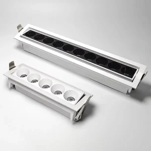 New Arrival Modern Recessed Anti Glare Aluminum COB Linear Downlight IP20 10W 20W Multihead LED Grille Light 24 48 Beam Angle