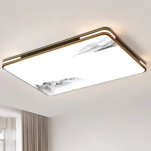 New Chinese-style Living Room Ceiling Lamp Simple Modern and Elegant Rectangular for Home Use Master Bedroom