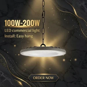 New Design 100W 200W IP65 Aluminum ETL Certified 6500K SMD2835 180 265V LED UFO High Bay Lights