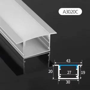 New Design Aluminium Led Profile Office Gypsum Profil Licht Wide Channel Extrusion Led Strip Channel with Cover
