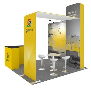 New Design Expo 3×3 Aluminum Portable Trade Show Tension Fabric Fair Backdrop Display Exhibition 10×10 Tradeshow Booth