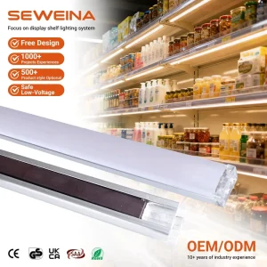 New Design Indoor Led Under Closet Cabinet Shelf Strip Light Ultra Slim Weld Free Magnetic Profile Lamp