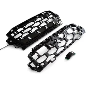 New Design LED Style Front Bumper Grille ABS Grille with Light Black Mesh Grille for Audi Q7