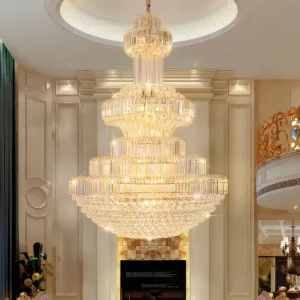New Luxury LED Crystal Chandelier Large Pendant Light for Hotel Villa Duplex House Stairwell Void
