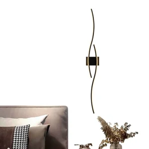 New Minimalist Linear LED Wall Lamp with Aluminum Construction Nordic Style for Bedroom and Living Room Backdrop Lighting
