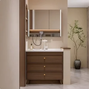 New Multilayer Plywood Bathroom Vanity Anti Deformation Wooden Vanity Global Delivery OEM ODM