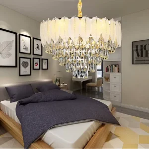New Style Crystal Chandelier Lighting Hotel Golden Pendant Lamp Luxury Crystal Pendant Lights Lamp