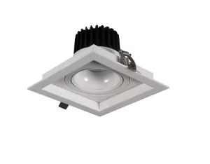New Style Square 1 2 3 Heads 7W 12W 15W 20W LED COB Adjustable Recessed Embedded Downlight Grille Light