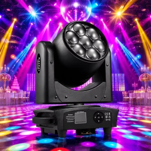 Newest Disco Stage Party Mini 7x40W RGBW LED Bee Eye Moving Head Beam Wash Zoom Dj Wedding Stage Light