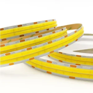 Newest Model Double Row 12mm 600leds 24v Cob Led Strip Light High Density Cri 90 Linear Light High density Lamp Strip