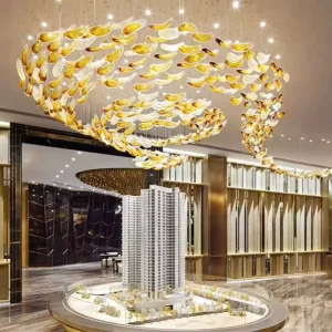Non standard Engineering Custom Chandeliers Large Modern Decorative LED Pendant Light with 5 Year Warranty for Villa Use
