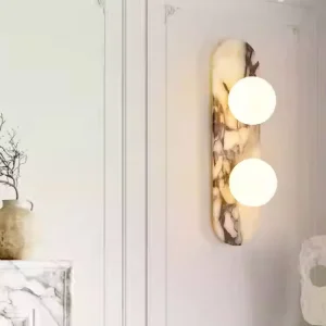 Nordic 45cm LED Marble Stone Lamps for Living Room Bedroom Home with Decor White Marble Wall Lights