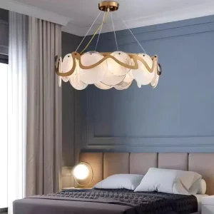 Nordic Ceiling Gold Round Pendant Lamp Chandeliers Pendant Lights Murano Glass Luxury Chandelier for Living Room or Dining Room