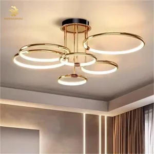 Nordic Circle Living Room Bedroom Pendant Lamp Modern Minimalist Dining Room LED Chandelier