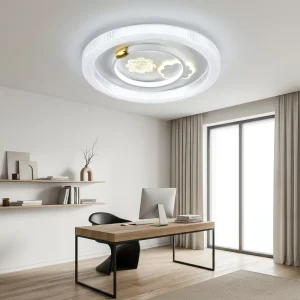 Nordic Circular LED Ceiling Light Layered Ring Design Soft Glow Lighting Fixture for Cozy Living Space Study Room Apartment