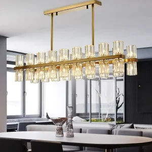 Nordic Contemporary Minimalist Light Luxury Crystal Chandelier Artistic Pendant Light for Living Room Dining Room and Apartment